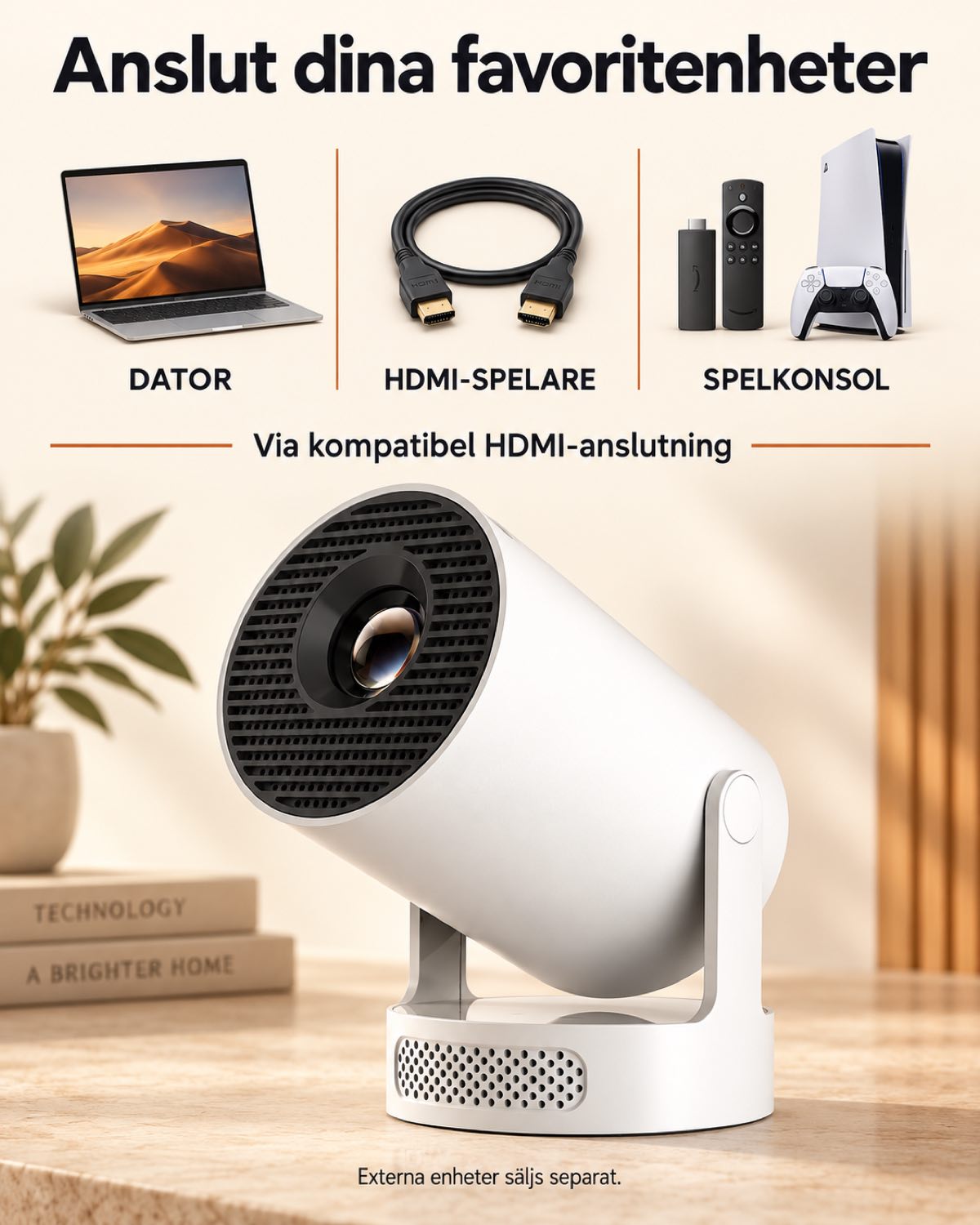 Projektorland Luma One – 330 ANSI-lumen, 4K-kompatibel, Wi-Fi 6 och Bluetooth 5.0