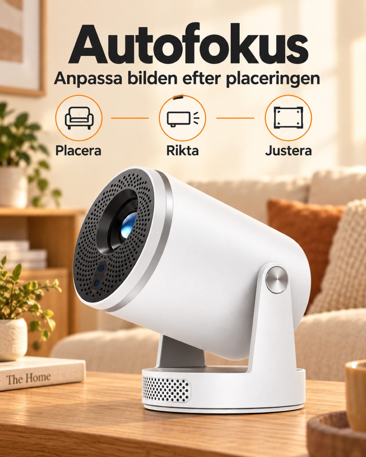 Miniprojektor Projektorland Luma Pro – 400 ANSI-lumen, Full HD 1080p, autofokus, Android 14 och Wi-Fi 6