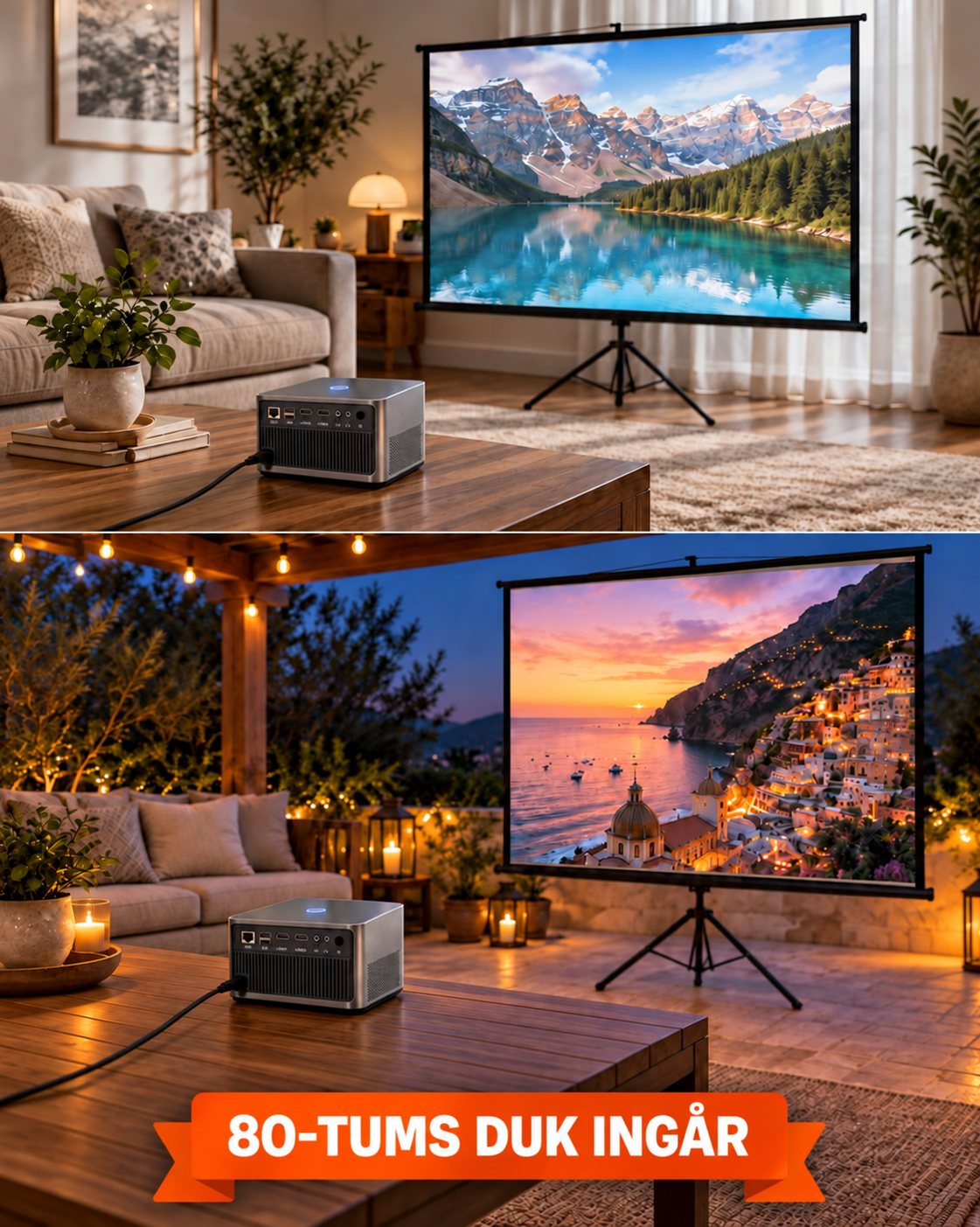 Projektorland Grand Cinema – 4K-kompatibel, Full HD 1080p, 580 ANSI-lumen, HDMI och USB